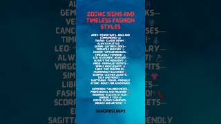 Zodiac Signs and Timeless Fashion Styles [upl. by Haze673]