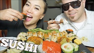 SUSHI MUKBANG  Lets EAT  SASVlogs [upl. by Ablem]