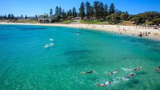 Thousands take part in Rottnest swim [upl. by Yesdnil]