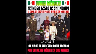 Hermoso gesto de Sheinbaum al concluir desfile por Revolución Mexicana con niños 😍🇲🇽 [upl. by Roda444]