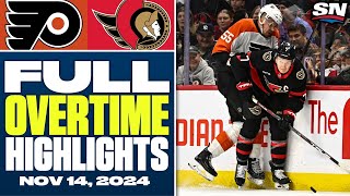 Philadelphia Flyers at Ottawa Senators  FULL Overtime Highlights  November 14 2024 [upl. by Hemingway220]