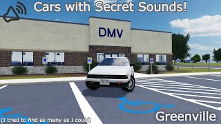 Secret Car Sounds  Roblox Greenville [upl. by Akienaj304]