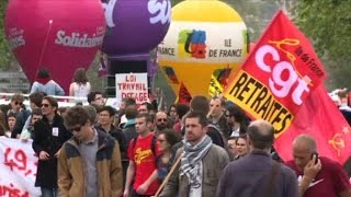 Loi Travail départ de la manifestation à Paris [upl. by Forsyth]