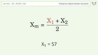 Find the midpoint between two points p1 5750 and p2 4356 StepbyStep Video Solution [upl. by Ilrebmik]