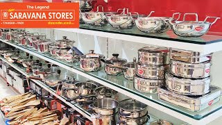 padi Saravana stores stainless steel vessels square Masala dabba biriyani pot Heavy bottom kadai [upl. by Dulce]