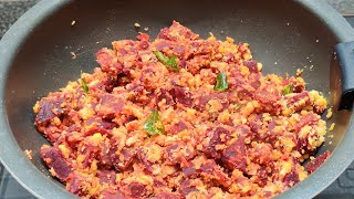 Easy Beetroot Paruppu Usili Recipe  Beetroot Lentil Crumble  Beetroot Chana Dal Recipe [upl. by Trofmoc]