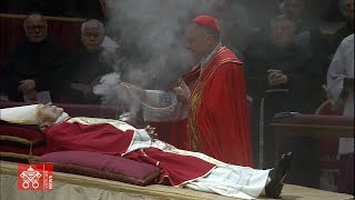 Bidding farewell to Benedict XVI Translation to St Peters Basilica  Highlights [upl. by Magena]