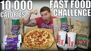 10000 Calorie Fast Food Challenge  Epic Cheat Day  Man vs Food [upl. by Arbmahs763]