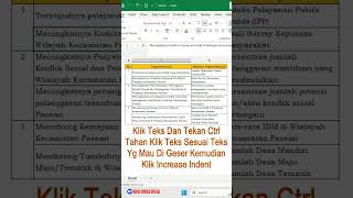 Cara Menggeser Teks Dalam Kolom Di Excel shorts shortsvideo excel mediaedukasiofficial [upl. by Savannah]