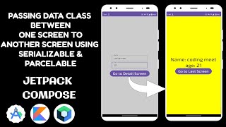 How to Passing Data Class Between One Screen To Another Screen using Serializable amp Parcelable [upl. by O'Grady425]