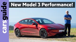 Tesla Model 3 Performance 2025 review More power new dampers and seats for updated electric car [upl. by Worl]