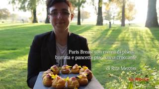 Ricetta bignè salati con piselli burrata e pancetta [upl. by Koralle]