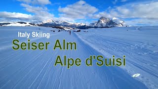 Italy Skiing Seiser Alm  Alpe Di Siusi [upl. by Alan]