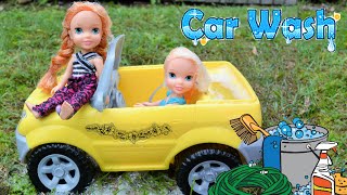 Elsa and Anna Car Wash Toddlers  Ep 78  Toys In Action [upl. by Benioff761]