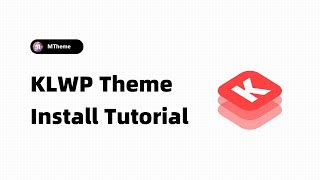 KLWP UI Theme Install Tutorial  Full Version [upl. by Ziagos]