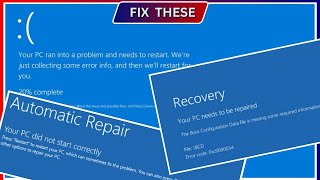 Fix Windows Wont Boot  UEFI Partition  Your PC needs to be repaired  Your PC ran into a problem [upl. by Anuahsar]