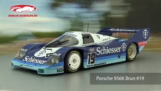 ckmodelcarsvideo Porsche 956K 19 1000km Spa 1985 Bellof Boutsen Minichamps [upl. by Nnail]