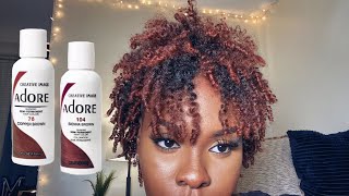 Adore Semi Permanent Hair Color  How To Dye Natural Hair 2020  Copper Brown  FALL HAIR COLOR [upl. by Anahsal950]