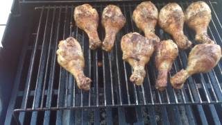 Weber Spirit Gas Grill Chicken Legs using a second shelf adaptation [upl. by Cris113]