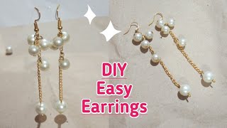 Easy Pearl Earrings  DIY Earrings [upl. by Everrs]