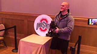 Watch Billy Price’s Ohio State teammates check out his Rimington Trophy [upl. by Garek516]