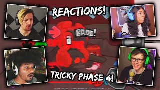 Youtubers React To Tricky Phase 4  Friday Night Funkin VS Tricky  Expurgation [upl. by Dottie]