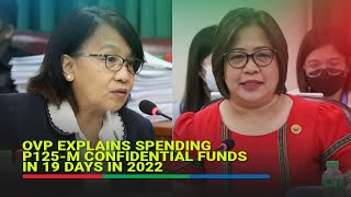 OVP explains spending P125M confidential funds in 19 days in 2022 [upl. by Dell]