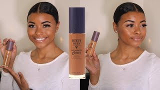 Burts Bees Goodness Glows Liquid Makeup Review  Amirah Tried It Should I Buy It  Amirah Danielle [upl. by Atterol]