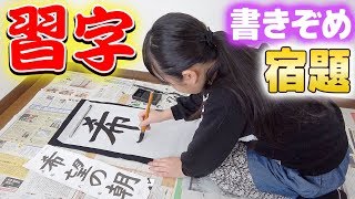 習字で書き初め冬休みの宿題で「希望の朝」を書いてみた結果【Japanese calligraphy】 [upl. by Ynattyrb]