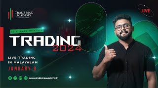 മലയാളം Live Trading 09TH JAN PRICE ACTION MOMENTUM TRADING Bank Nifty option trading Nifty 50TMA [upl. by Nahsyar]