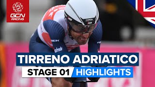 Leaders Jersey Up For Grabs In Opening Time Trial  TirrenoAdriatico 2022 Stage 1 Highlights [upl. by Enobe143]