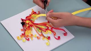 Phoenix Paper Quilling Paper Filigree Painting Paper Crafts DIY Uniquilling [upl. by Onaicram]