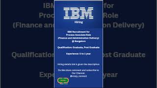 IBM Process Associate Hiring  Bangalore [upl. by Curley473]