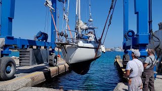 S3 EP5 Lifting the boat ashore means preparation and work  I sail up to Rhodes town via Lindos [upl. by Iand]