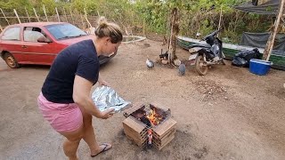 FIZEMOS O TAMBAQUI ASSADO EO DIA NO SÍTIO FOI DE MUITO TRABALHO  vida na roça [upl. by Teahan]