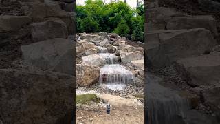 Timelapse of an awesome waterfall riverbedbuilders pondbuilders pondcontractor [upl. by Saduj899]