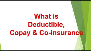 Basics of US Healthcare Chapter 3  What is Deductible Copay and Coinsurance [upl. by Bary]