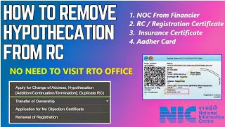 How to Remove Hypothecation from RC Online  Terminate Hypothecation  Remove loan from RC [upl. by Aimar]