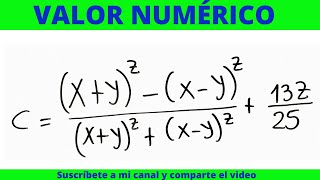 VALOR NUMÉRICO DE EXPRESIONES ALGEBRAICAS [upl. by Hazard303]