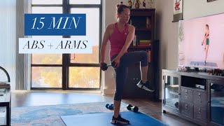 15 MIN STANDING ABS amp ARMS with weights [upl. by Darnall]