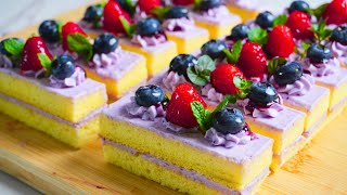 How to Make Orange Ogura Cake with Blueberry Frosting [upl. by Arada]