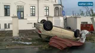 wetteronlinede Luftaufnahmen zeigen Verwüstungen nach Tornado in Bützow 06052015 [upl. by Urian76]