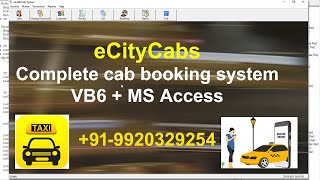 Complete cab booking system  VB 6  MS Access Configuration Demo by readymadeprojectcom [upl. by Sierra]