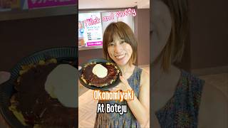 A Japanese girl shares Japanese Style Pancake OKONOMIYAKI from Botejyu [upl. by Cusick]