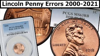 20002021 Lincoln Penny Errors amp Varieties Complete Guide  Values amp Clear Explanation [upl. by Freeman]