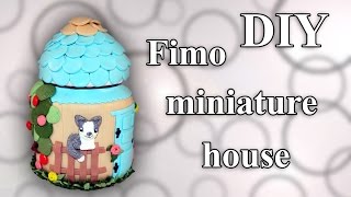 FIMO Haus Polymer Miniature Cottage  Tutorial HDDE ENSub [upl. by Sidell]