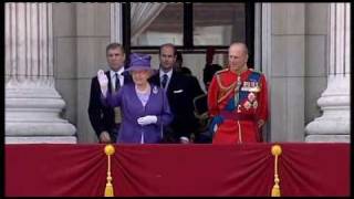 Queen  Royal Family at Work  Birthday flypast [upl. by Landrum]