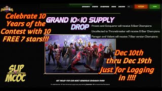 10 FREE CHAMPIONS just LOG IN Marvel Contest of Champions 10 year Anniversary 10 for 10 Supply Drop [upl. by Ansilme992]