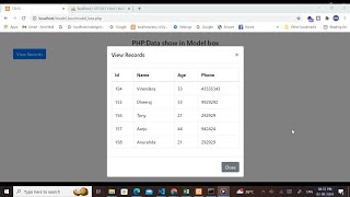 How to show Database Records in Model Box Learn Advanced Programming Coding for Beginners [upl. by Velma]