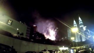 2016 New Year KLCC Fireworks [upl. by Sordnaxela]